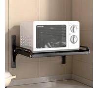ISCBAFYX Soporte de Pared de Metal para Horno microondas, Soporte de Pared para Cocina Resistente, para Olla arrocera, Uso Comercial, Negro (Largo 56 x Ancho 32cm)