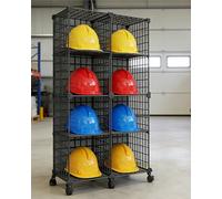 ISCBAFYX Soporte para Casco de Taller con Rueda, Estante de Almacenamiento para Casco de Motocicleta de Gran Capacidad, Colgador de Sombrero de Seguridad para construcción, Soporte para Casco de