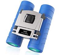ISCBAFYX Telescopio monocular portátil, binoculares compactos a Prueba de Golpes de 10 × 22 para niños y niñas de 3 a 12 años, Azul