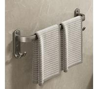 ISCBAFYX Toallero Autoadhesivo, Sin Perforaciones, Estante de Pared de 3 Niveles con Ganchos, Baño y Cocina, Gris, Solución de Almacenamiento para Invitados