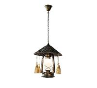 ISCBAFYX Tradicional Retro Vidrio Lámpara Techo de la Granja Restaurante Inn Comedor E27 Iluminación Luz Colgante Creative Iron Metal Hanging Chandelier Candelier Fexecture
