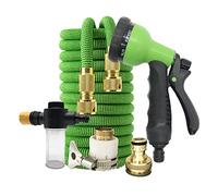 ISCBAFYX Tubo de Manguera de jardín Conexión de Cobre expandible de Agua mágica para Pistola ampliamente Utilizada(Green with Foam Pot,17FT-5M)