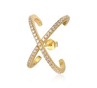 ISCBAFYX TXCLTS S925 Pendientes de Plata de Ley con circonita para Mujer, Bonitos Pendientes con Forma de Tortuga Dorada, Estrella, Luna, joyería de, Regalo de cumpleaños, Pendiente con Clip