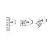ISCBAFYX TXCLTS S925 Pendientes de Plata de Ley con circonita para Mujer, Bonitos Pendientes con Forma de Tortuga Dorada, Estrella, Luna, joyería de, Regalo de cumpleaños, Pendiente con Clip