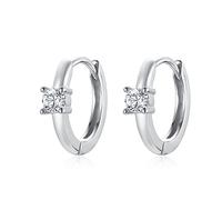 ISCBAFYX TXCLTS S925 Pendientes de Plata de Ley con circonita para Mujer, Bonitos Pendientes con Forma de Tortuga Dorada, Estrella, Luna, joyería de, Regalo de cumpleaños, Pendiente con Clip