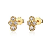 ISCBAFYX TXCLTS S925 Pendientes de Plata de Ley con circonita para Mujer, Bonitos Pendientes con Forma de Tortuga Dorada, Estrella, Luna, joyería de, Regalo de cumpleaños, Pendiente con Clip