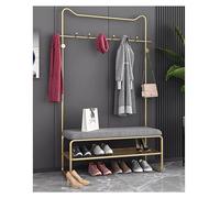 ISCBAFYX Zapatero Perchero Perchero con Banco de Zapatos Independiente con 8 Ganchos para Colgar Perchero con Estante de Almacenamiento de Zapatos para Pasillo Entrada y Dormitorio/G/60Cm