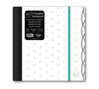 iScholar iQ Poly Fashion Cover Cuaderno de 10 materias, rayado universitario, 11 x 8.5 pulgadas, 250 hojas, los diseños variarán (58913) - Luz de impresión de moda