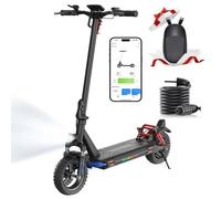 iScooter 10" Patinete Electrico Adultos con Cerraduras Electrónicas, Motor de 8OO, Autonomía 40-45KM, MAX 25 KM/H, Control App, Scooter Eléctrico Adulto Plegable, Carga 150 kg, Bolsa