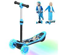 iScooter E-Scooter para niños de 3 a 12 años, 2 en 1 e-Step para niños con batería de 12 V 5 Ah y Efecto de luz, Patinete eléctrico con Ruedas de 5 Pulgadas (15,7 cm), con Alcance de hasta 10 km, máx