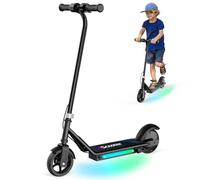 iScooter IK3 Patinete Electrico Niño 6",Patinete Electrico para Niños de 6 a 12 Años,Freno Electrónico por Gatillo,Freno Trasero de Pie,Luces LED,Pantalla LED,Velocidad 5/10/16 km/h,Negro