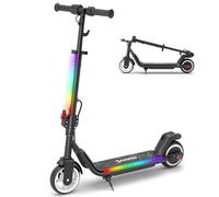 iScooter IK3MAX - Patinete eléctrico Infantil de 6,5 Pulgadas, Plegable, para 8-15 años, velocidades 8/13/19 km/h, autonomía de 13 km, Luces LED Coloridas, Bluetooth, bocina, Manillar Ajustable