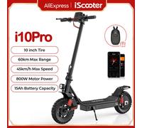 IScooter-patinete eléctrico i10Pro, Scooter de 10 pulgadas, 800W, 15Ah, 45 km/h, alcance de 60KM,