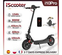 IScooter-patinete eléctrico i10Pro, Scooter de 10 pulgadas, 800W, 15Ah, 45 km/h, alcance de 60KM,