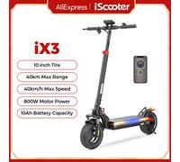 IScooter-patinete eléctrico iX3 para adultos, Scooter potente de 800W, con rango de 40KM, neumático