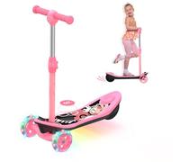 iScooter Patinete eléctrico para niños de 3 a 12 años, 2 en 1, con batería de 12 V, 5 Ah, Efecto de luz Colorida, Ruedas de 5 Pulgadas, Carga máxima de 50 kg