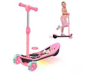 iScooter Patinete eléctrico para niños de 3 a 12 años, 2 en 1, con batería de 12 V, 5 Ah, Efecto de luz Colorida, Ruedas de 5 Pulgadas, Carga máxima de 50 kg