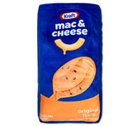 iscream Kraft - Juego de almohadas de macarrones y queso de 25,4 x 43,2 cm con 5 mini almohadas de peluche de macarrones, paquete original