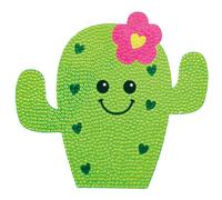 iscream Sparkly Rhinestone Cactus Cutie 6"""" Vinyl Cling Decal