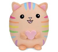 iscream Toby Rainbow Stripe Tiger - Almohada de forro polar suave de 12 pulgadas con detalles bordados