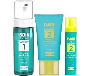 Isdin Acniben Limpiador Purificante 150 ml + Control Brillos y Granos 40 ml + Night Concentrate 27 ml