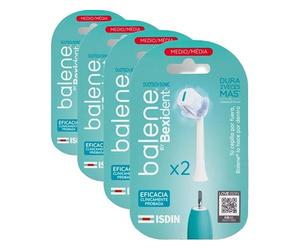 ISDIN Balene by Bexident® Duotech Recambio Cabezal Dureza Media (2 unidades) | Limpia la Cara Interna y Externa de los Dientes a la Vez (Paquete de 4)
