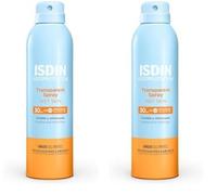 ISDIN Fotoprotección Transparent Spray Wet Skin SPF 30, Protector Solar Corporal Invisible en Spray, muy Resistente al Agua y de Absorción Inmediata, 250 ml (Paquete de 2)