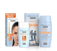 Isdin Fusion Gel SPORT SPF 50+, fotoprotector Corporal refrescante, Wet Skin, 100 ml + Fusion Water SPF 50 - Protector solar facial de fase acuosa para uso diario, 50 ml