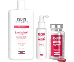 Isdin Lambdapil 5 Alfa Plus 60 Cápsulas + Lambdapil Anticaída Champú 400 ml + Lambdapil Anticaída Melatonin Loción 100 ml