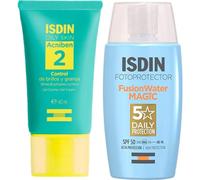 ISDIN Pack Acniben Control Brillos y Granos + Fusion Water Magic SPF50