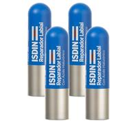 ISDIN Reparador Labial Stick, Reparador Labial en barra con ácido hialurónico que protege y repara los labios, 4g (Paquete de 4)
