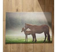 Isdreem Alfombra Cocina Lavable Felpudo Cocina Caballo Alfombra Baño Absorbente Felpudo One Piece Alfombrillas Decorativas Antideslizantes De Algodón Afelpado Ligero, 40x60cm