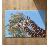 Isdreem Alfombra Cocina Lavable Pequeña Felpudo Limpia Zapatos Jirafa Alfombra Antideslizante Ducha Exterior Felpudo Entrada Casa One Piece, 45x75cm