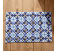 Isdreem Alfombra De Baã Antideslizante Felpudo Entrada Estrecho Patrón Retro para Cocina Y Lavable Superficie Franela Suave, 40x60Cm