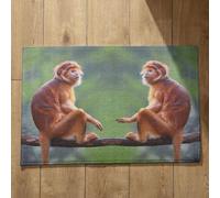 Isdreem Alfombra De Baã O Antideslizante Felpudos Personalizados para Familia Mono Alfombra Recibidor Interior Felpudo Absorbente, 40x60cm