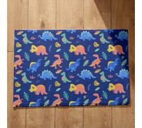 Isdreem Alfombra De Cocina Antideslizante Lavable Felpudo Personalizado con Foto Dinosaurio Dibujos Animados Puerta Entrada Casa Original Exterior Marina Guerra, 45x75Cm
