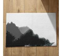 Isdreem Alfombra De Cocina Felpudos Entrada Casa Personalizados Pintura Paisaje con Tinta Estilo Chino Baã Antideslizante Alfombrilla para Dentro Bañera Lavable Máquina, 40x60Cm