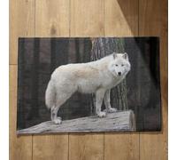 Isdreem Alfombra Interior Bañera Alfombrilla para Dentro De La Ducha Antideslizante Lobo Alfombra De Cocina Larga Felpudo Entrada Edificio, 45x75cm