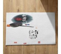 Isdreem Alfombra para Baño Absorbente Felpudo Irse Pintura De Paisaje con Tinta Estilo Chino Alfombrilla Antideslizante Alfombras Felpudos Grandes Entrada Casa, 40x60Cm