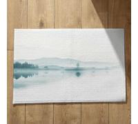 Isdreem Alfombra para Baño Grande Alfombrilla Antideslizante Armario Pintura Paisaje con Tinta Estilo Chino Puerta Entrada Alfombrillas Ducha Alfombrillas Absorbentes, 45x75Cm