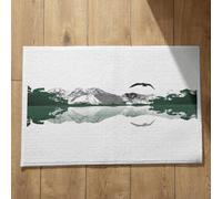 Isdreem Alfombra Salida De Ducha Antideslizante Y Felpudos Grandes Exterior Pintura Paisaje con Tinta Estilo Chino Baño Alfombrillas Entrada Diseño Personalizable, 45x75Cm