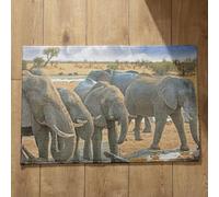 Isdreem Alfombra Salon Grande Pelo Corto Alfombrilla Antideslizante Baño Pequeño Elefante Super Absorbente Felpudos Entrada Casa Originales Divertidos, 45x75cm