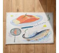 Isdreem Alfombras De Habitacion Anime One Piece Felpudo Baño Comida Estilo Morandi Pasillo Entrada Casa Japonesa Superficie Franela Suave, 45x75Cm