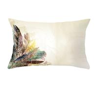 Isdreem Lino Funda de Cojín de Asiento Funda de Almohada Individual Pluma Funda Cojín Niña Funda de Almohada Rectangular Blanco Tapizado de Sofás de Salón 30x50cm