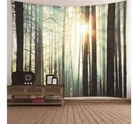 Isdreem Tapiz Tela Pequeño Para Suelo Bosque Y Puesta de Sol Anime Papel Paredes 3D Con Dibujo Marrón Decoraciones Artísticas Colgar En 100x70cm