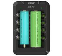 ISDT C4AIR Cargador de Pilas AA/AAA 18650 para Pilas Recargables NiMH NI-CD Li-Ion, LiHv y LiFePO4 18700 26650, Carga Rápida QC 3.0 Tipo C, App Control