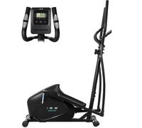 ISE Bicicleta Elíptica para casa con zancada de 28 cm, eliptica con, 8 Niveles de Sistema magnético Externo bidireccional, elipticas Fitness casa con LCD Pantalla y sensores de Pulso