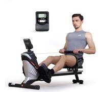 ISE Máquina De Remo para casa, Silenciosa, Máquina Remo Magnético, Remo Gimnasio En Casa con 8 Niveles de Resistencia, Fuerza de Tracción máx de 15KG, Remo Maquina Ejercicios En Casa