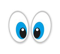 iSecur 2 pegatinas ojos aspirador cortacésped 4 x 5 cm - kfz641 | Par de adhesivos divertidos negro y azul para robot de limpieza, fregasuelos o jardín, resistentes a la intemperie