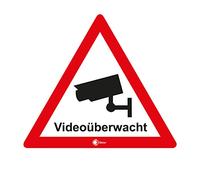 iSecur Pegatina videovigilancia ventana interior, alemán, 10 cm - hin295 | en alemán, atención zona vigilada por vídeo, señal disuasoria, adhesivo autoadhesivo